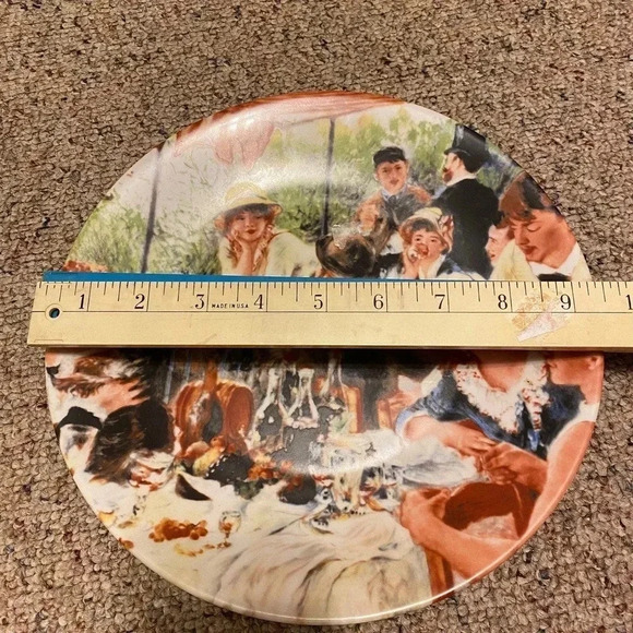 Luncheon of Boating Party Porcelain Home Office Decor 9.5” Plate Made in French - Picture 2 of 5